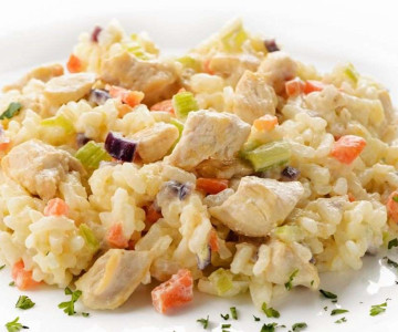 Ризотто с курицей и сыром