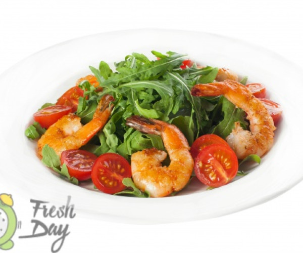 Салат «Руккола с креветками»