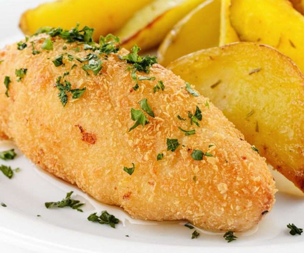 Котлета из курицы с зеленым маслом